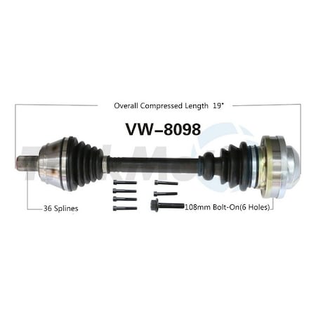 Surtrack Axle Cv Axle Shaft, Vw-8098 VW-8098